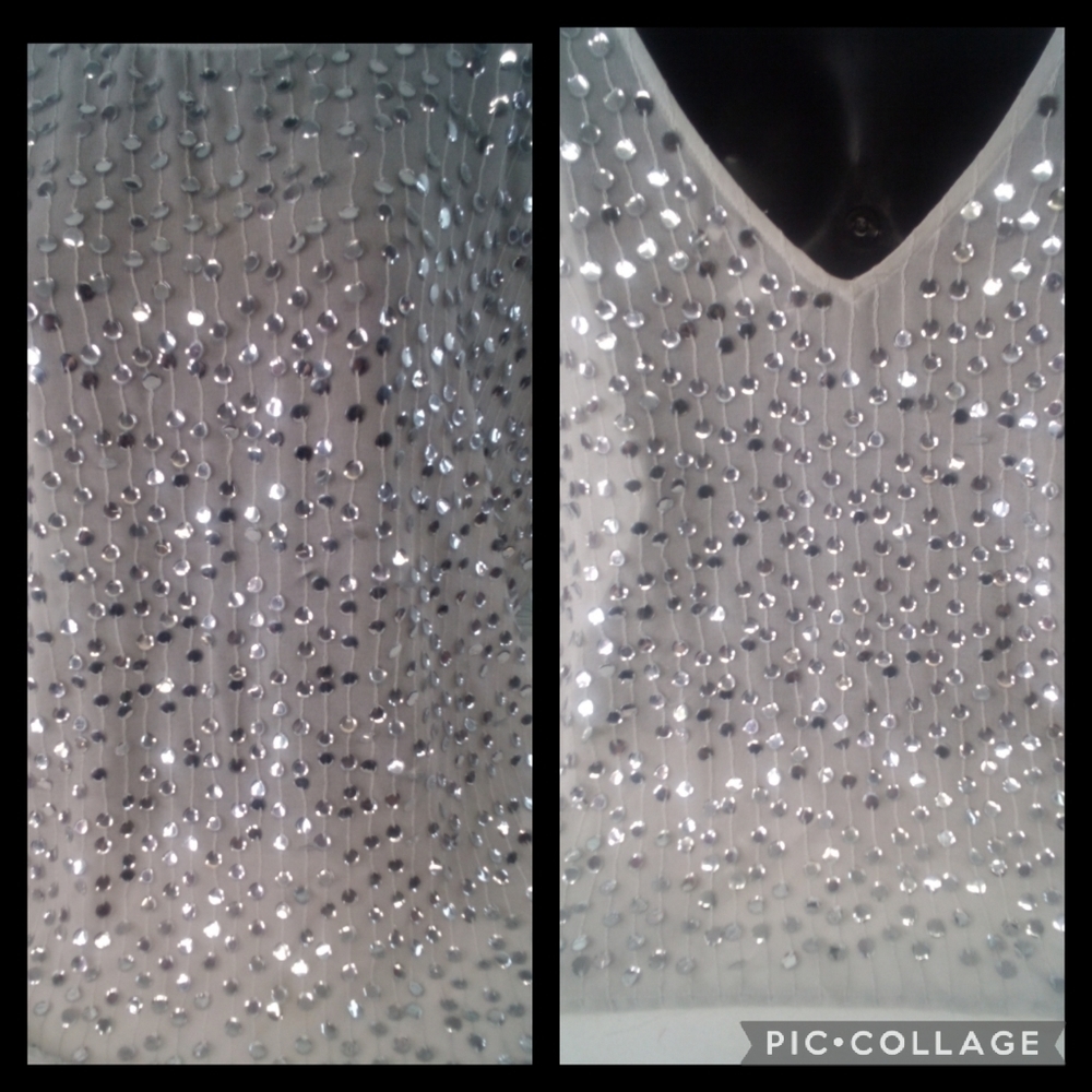 Silver sequence blouse🤩🤩🤩 - Picture 4 of 4